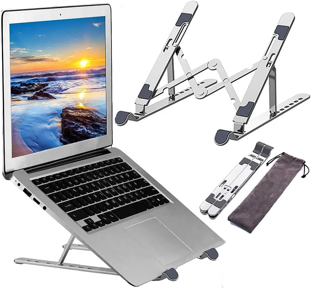 

Notebook stand Add to Wish List Aluminum Alloy Portable Folding Notebook Holder With 6 Height Adjustable Notebook Holder Fits La