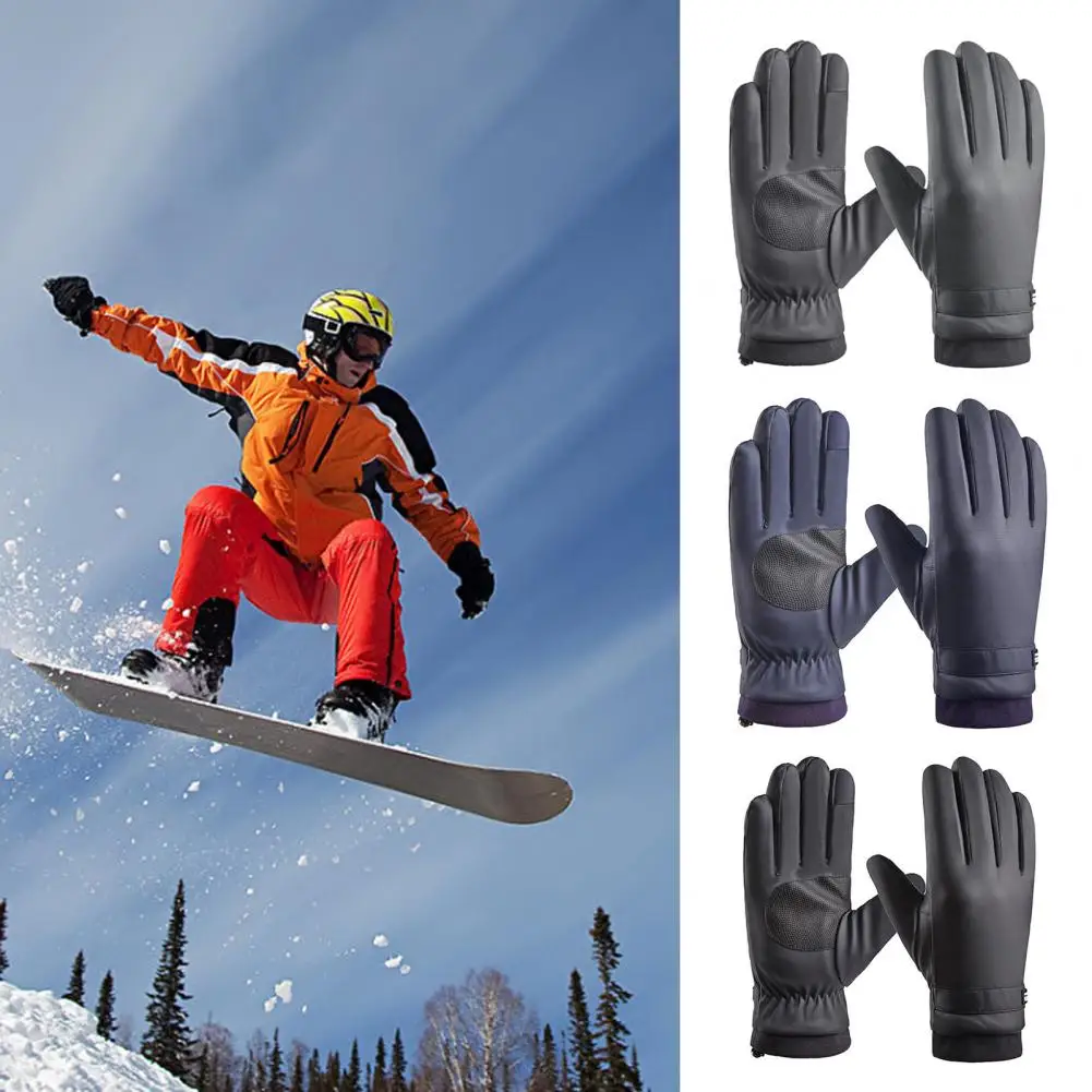 

1 Pair Air Permeability Thermal Gloves Anti-slip Cold Protection Wide Use Winter Full Finger Cycling Gloves