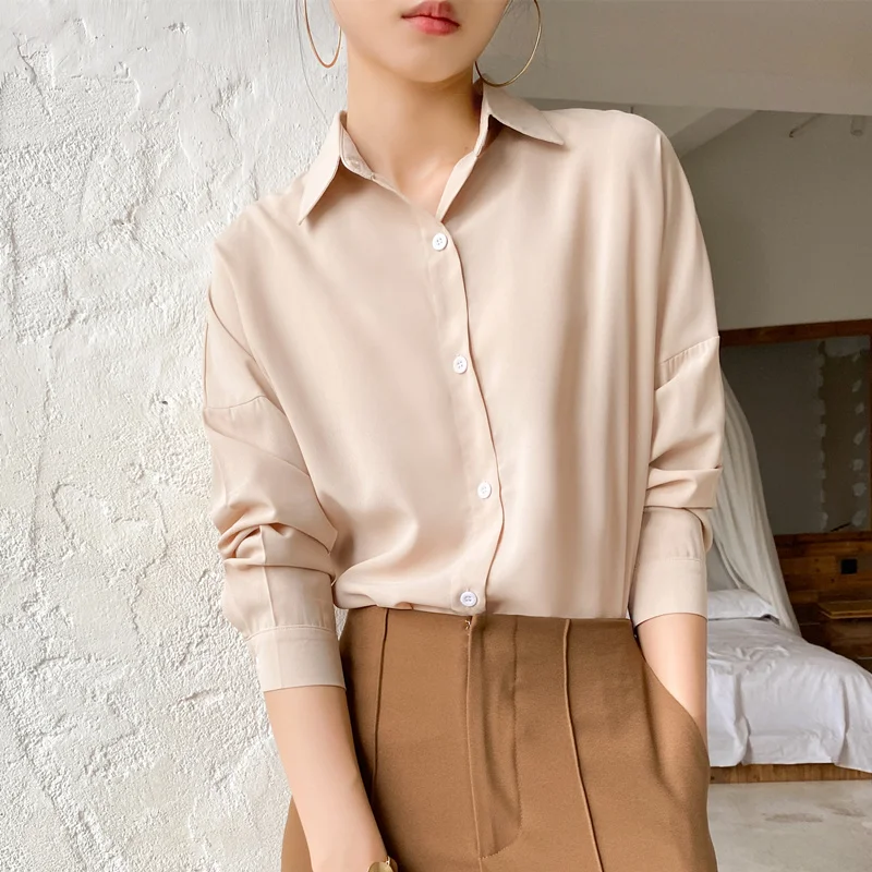 

Rachel Women's Blouse Colors Lapel Elegant Lady Casual Oversized Wild Tops