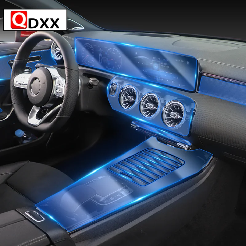 

For Mercedes Benz A-Class W177 A180 A200 A250 2019-2022 Car Interior Center console Transparent TPU Protective film Anti-scratch