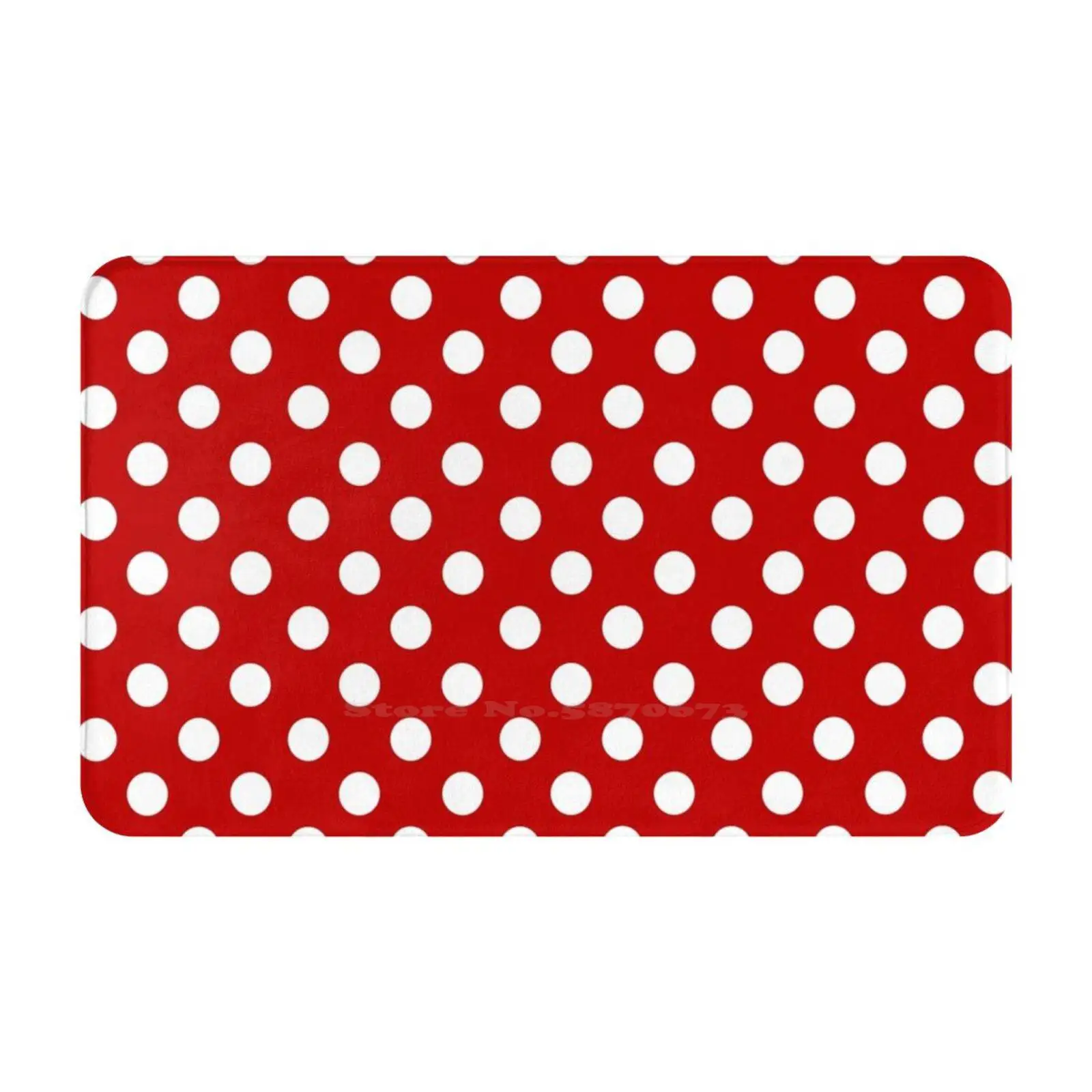 

Red With White Polka Dots Door Mat Foot Pad Home Rug Simple Basic Pattern Black White Polka Dots Cute Girly Classic Old School