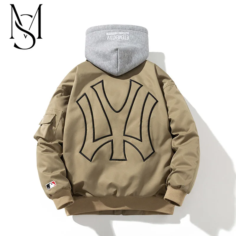 

Новинка 2023, модная брендовая Рабочая куртка, Мужская куртка-пилот MA1, одежда для влюбленных, утепленная бейсбольная куртка с американскими лацканами