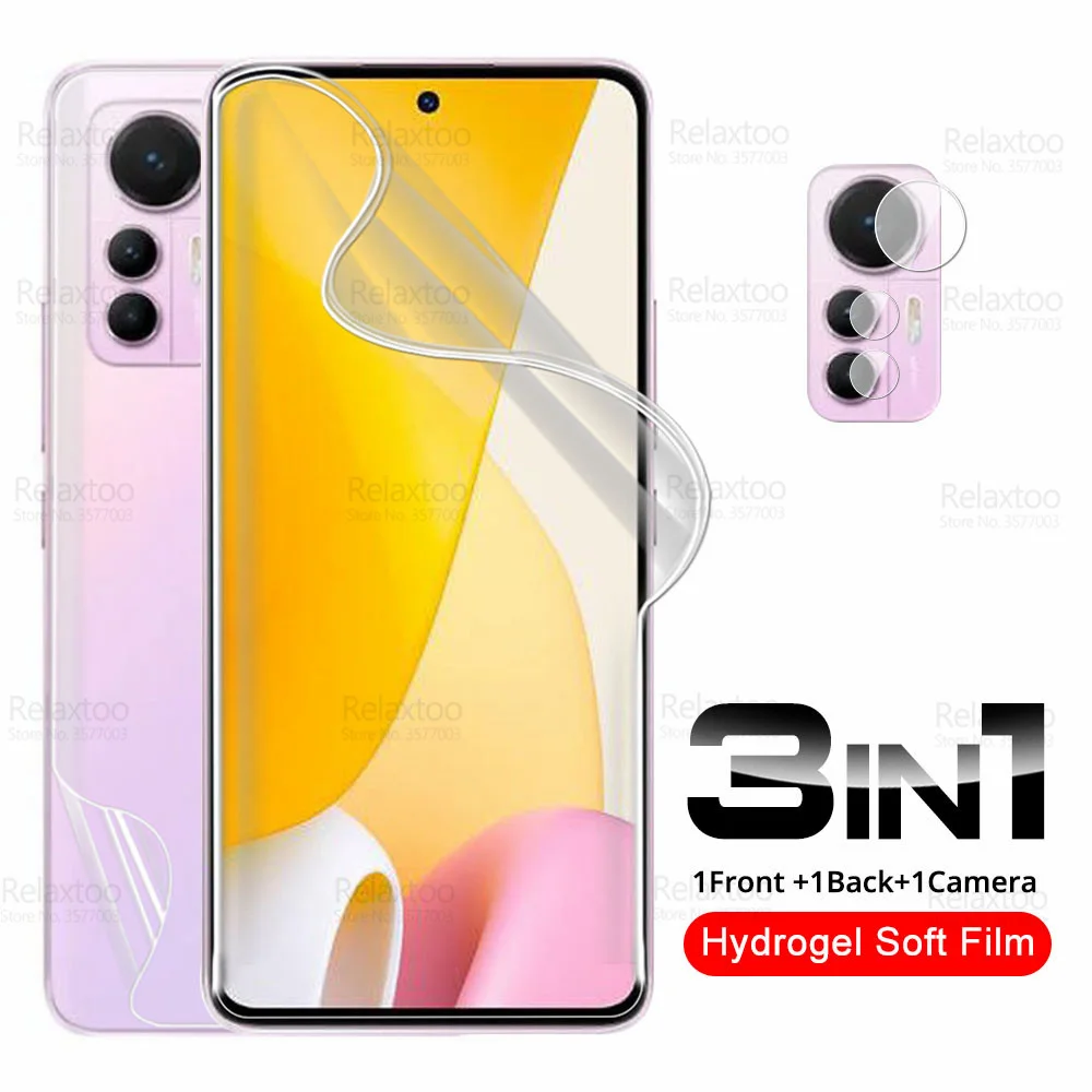 

3 в 1, защитная пленка для Xiaomi 12 Lite, Гидрогелевая пленка