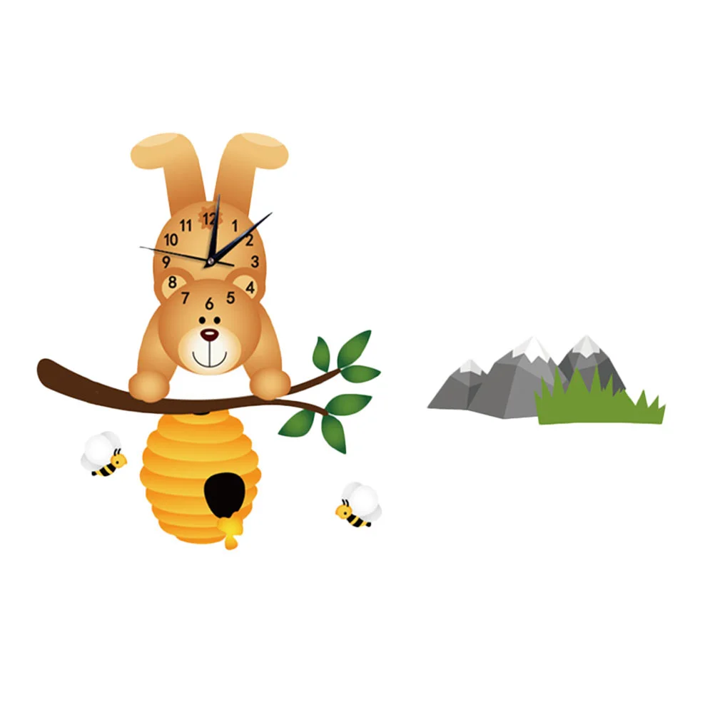 

Clock Wall Kids Room Round Vinyl Animal Clocks Light Kindergarten Night Record Decorative Creativequartzretro Classroom Bathroom