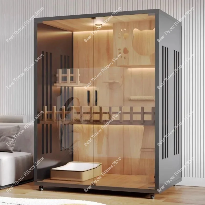 Деревянная клетка для кошек домашняя Удобная домашних животных большой дом с