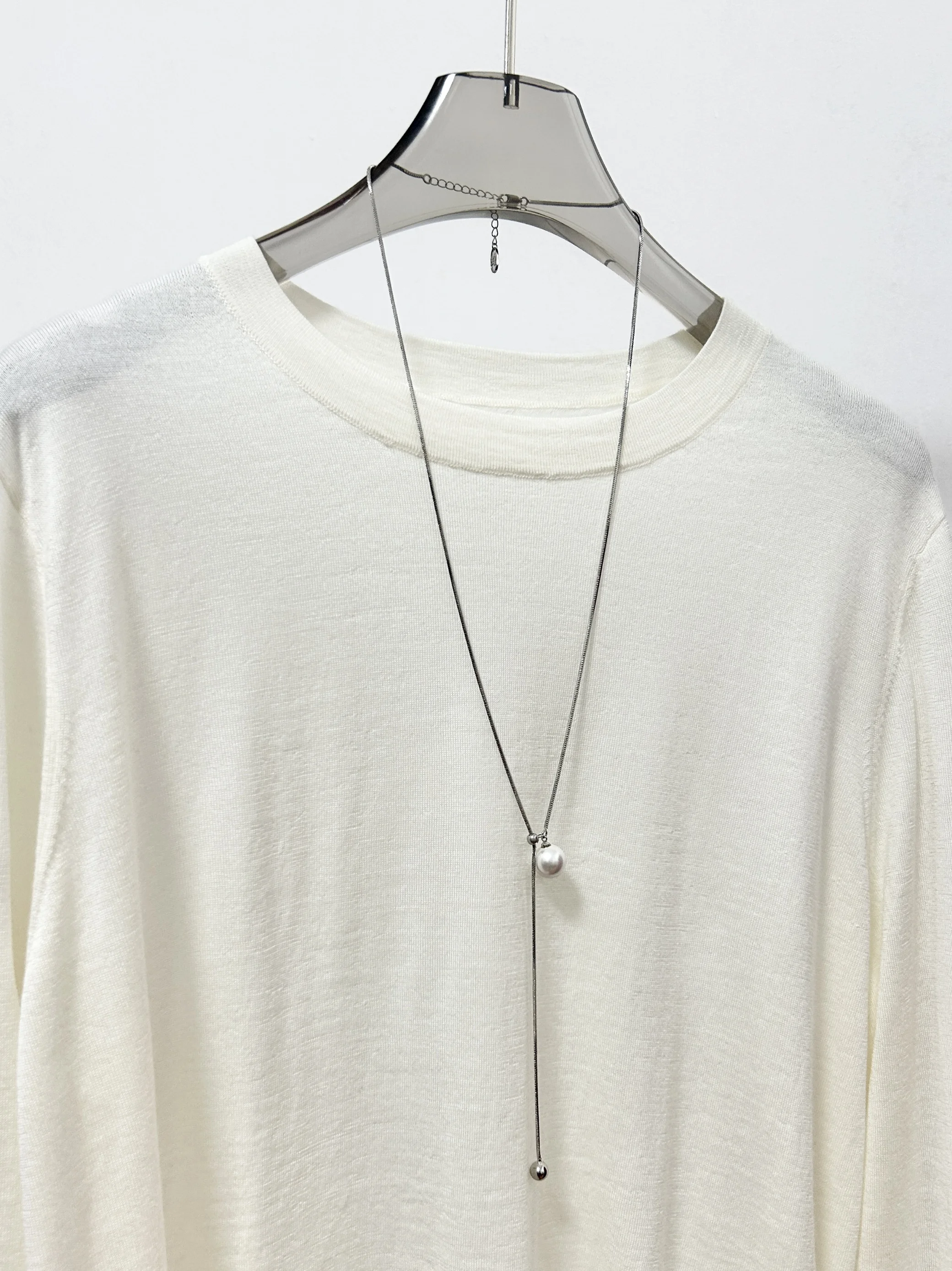 Pearl Necklace Women 2024 New Popular Light Luxury Elegant High-End Sweater Chain Long Decorative Accessories Pendant