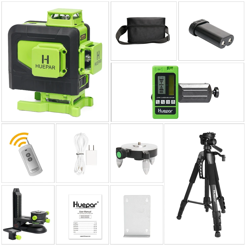 

Huepar 4D 16 Линий Зеленый Лазерный Уровень