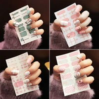 2022 new net red popular nail stickers 3d bronzing nail stickers imitation drill waterproof nail stickers full stickers