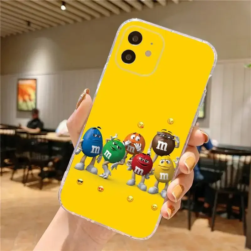 Чехол для телефона M-M&ampMs-s C-Chocolate iPhone 15 14 13 12 11 Plus Pro Max XR XS X 7 8 SE мини-прозрачный