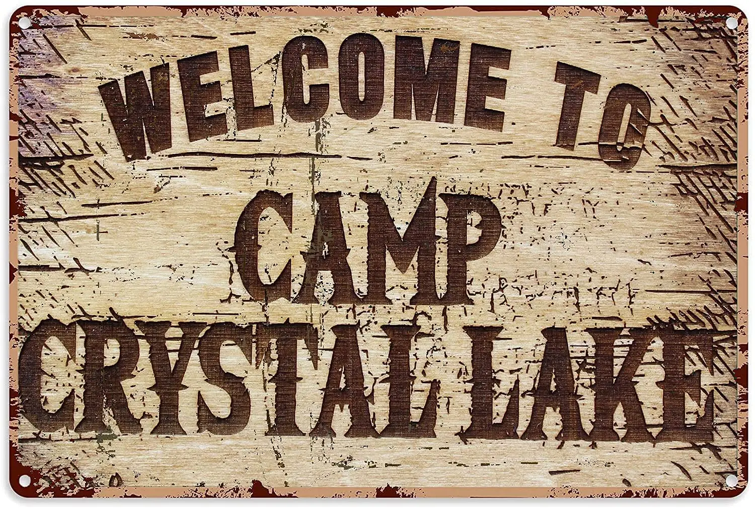 

Camping Signs Funny Welcome to Camp Crystal Lake Tin Sign Vintage sign