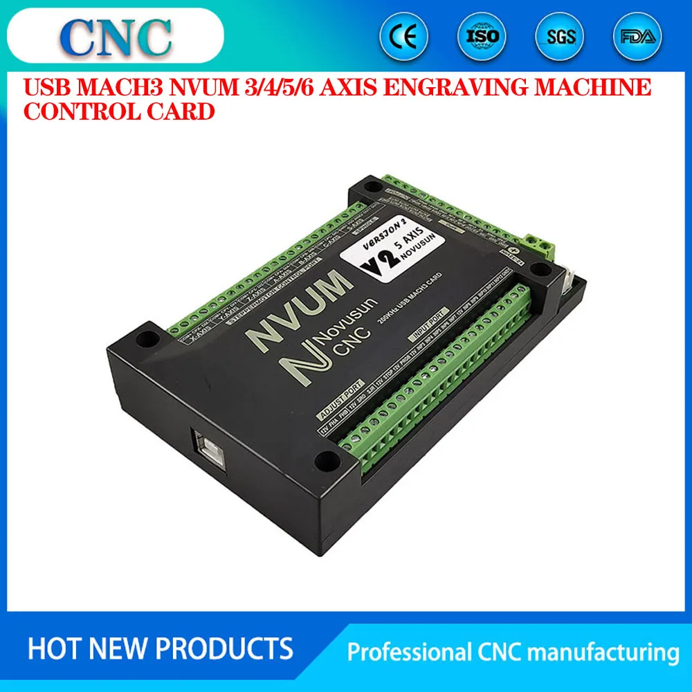Nvum v2.1 USB 3-axis 4-осевой 5-осевой 6-axis mach3 motion контрольной картой и 6-осевой аварийной