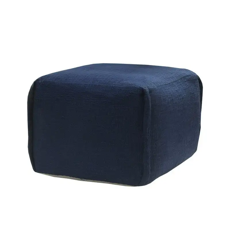 

Solid Pleated Pouf, 18" x 18" x 14", Navy Blue Foot Rest Stool Hallway Ottoman Home Decor Furniture Stool Small Wooden Stools So
