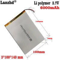 1 10pcs 3 7v li polymer lithium battery 30100140 6000mah for teclast m40 love landing pda smart tablet computer 3 7v polymer