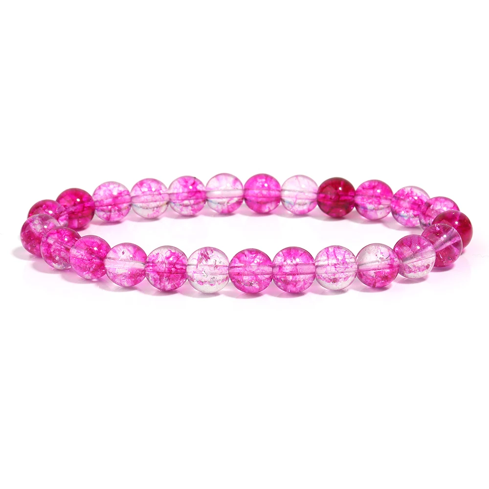 OAIITE оригинальный розовый красный призрак кристалл кварцевый браслет для женщин