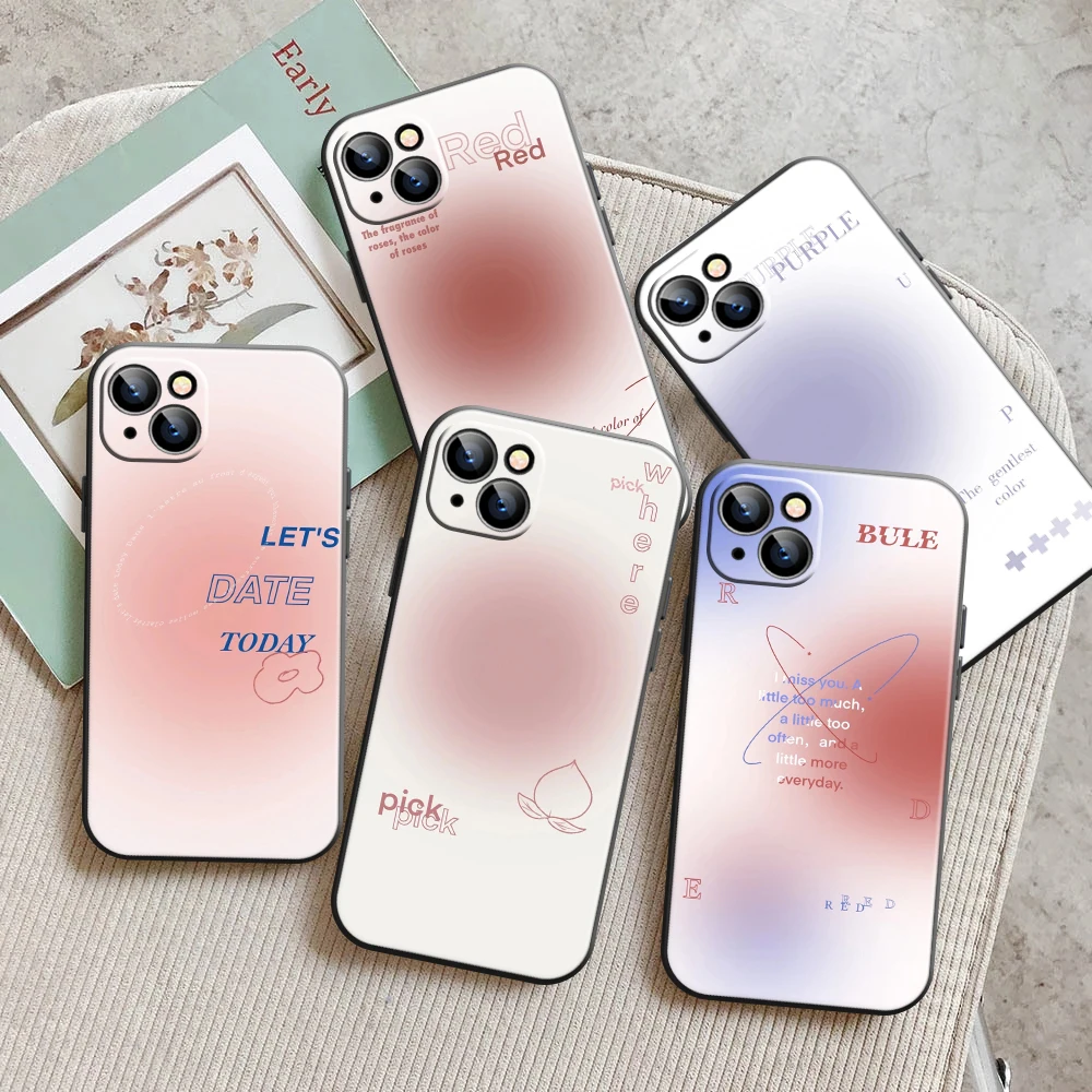 

Fashion Gradient Color Phone Case For iPhone 13 11 Pro 12 Mini MAX X XR XS 8 7 Plus 6 6s SE 2020 Back Silicone Cover Funda