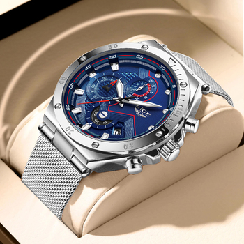 LIGE New Men Quartz Wristwatch Waterproof Fashion Chronograph Stopwatch Waterproof Stainless Watch for Men Luxury Watch Man-37268