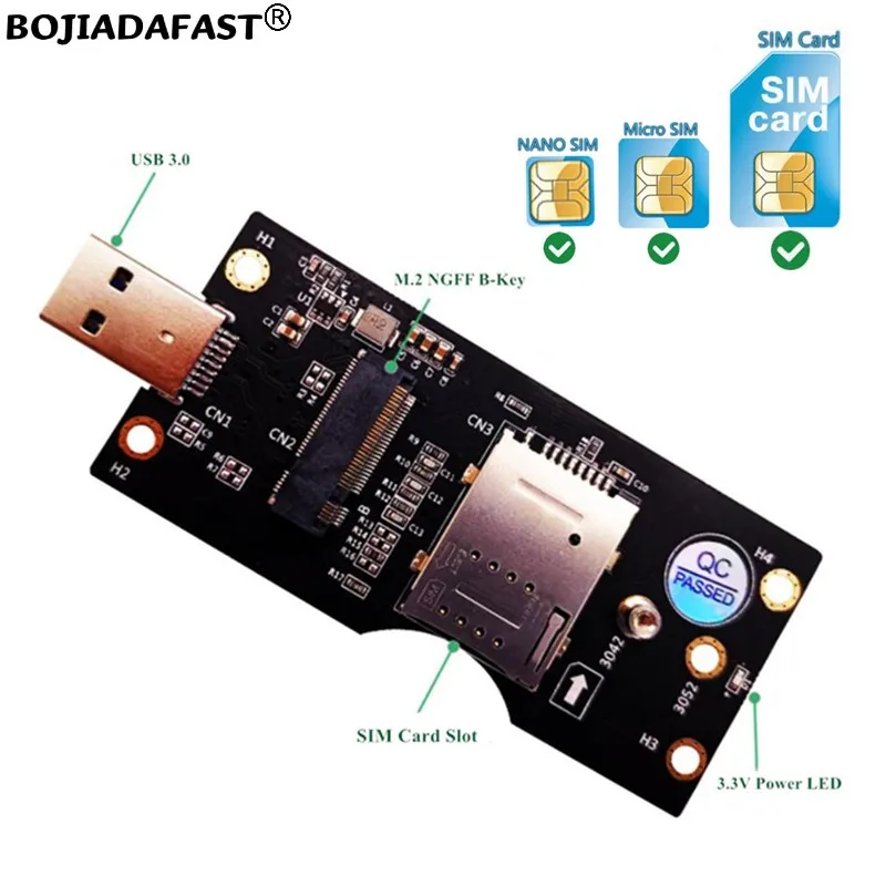 

USB 3.0 Connector To NGFF M.2 Wireless Adapter 1 Standard SIM Card Slot for 5G 4G LTE Module Modem