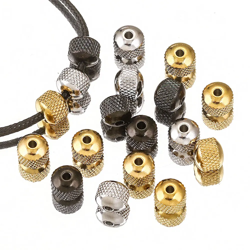 Бусины из нержавеющей стали Alisaya черные 6-8 мм 20 шт.