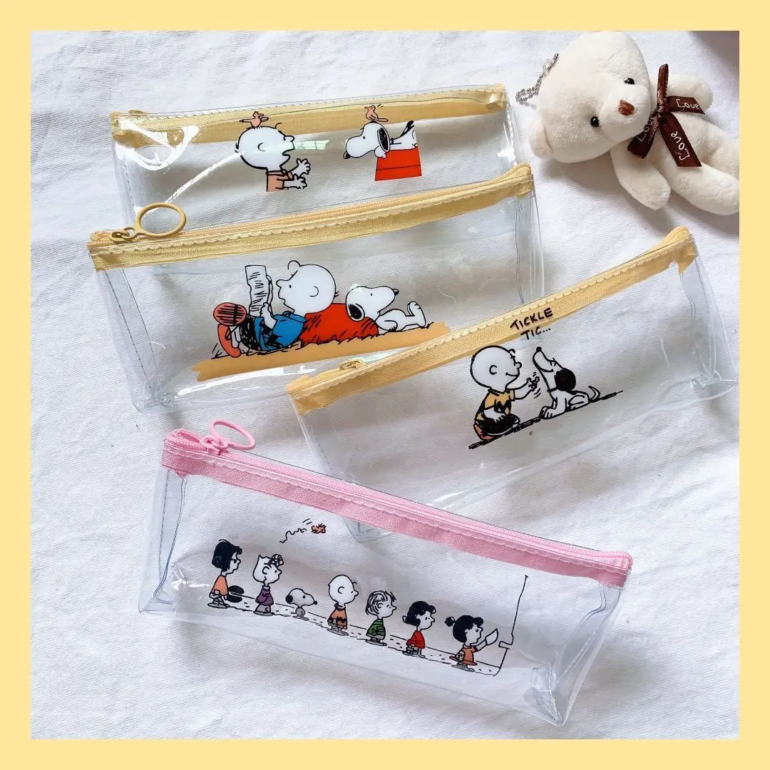 

Cute Transparent Snoopy Pencil Case Korean Style Ins Internet Celebrity Same Style Girlish Heart Cute Cartoon Stationery Box