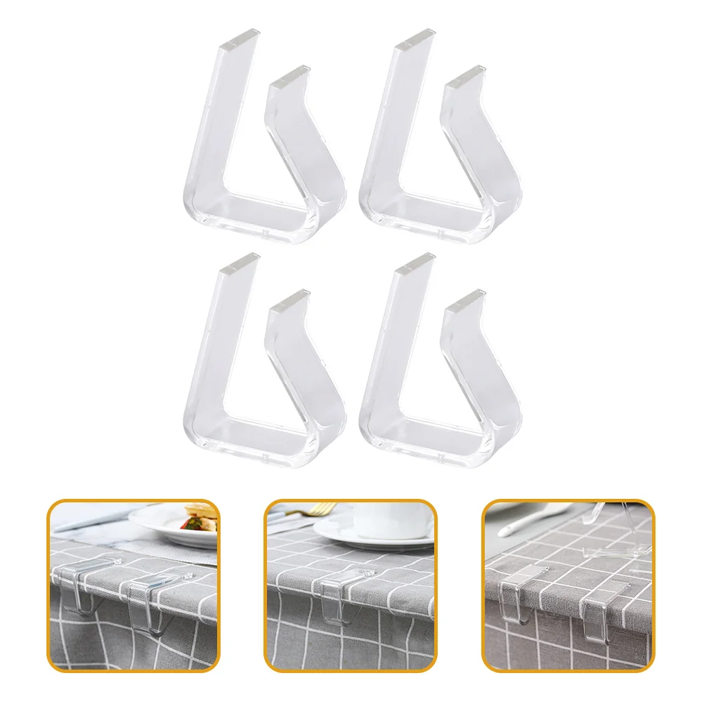 

4 Pcs Tablecloth Clip Holder Bracket Camping Accessories Plastic Party Clamp Fixing Clips