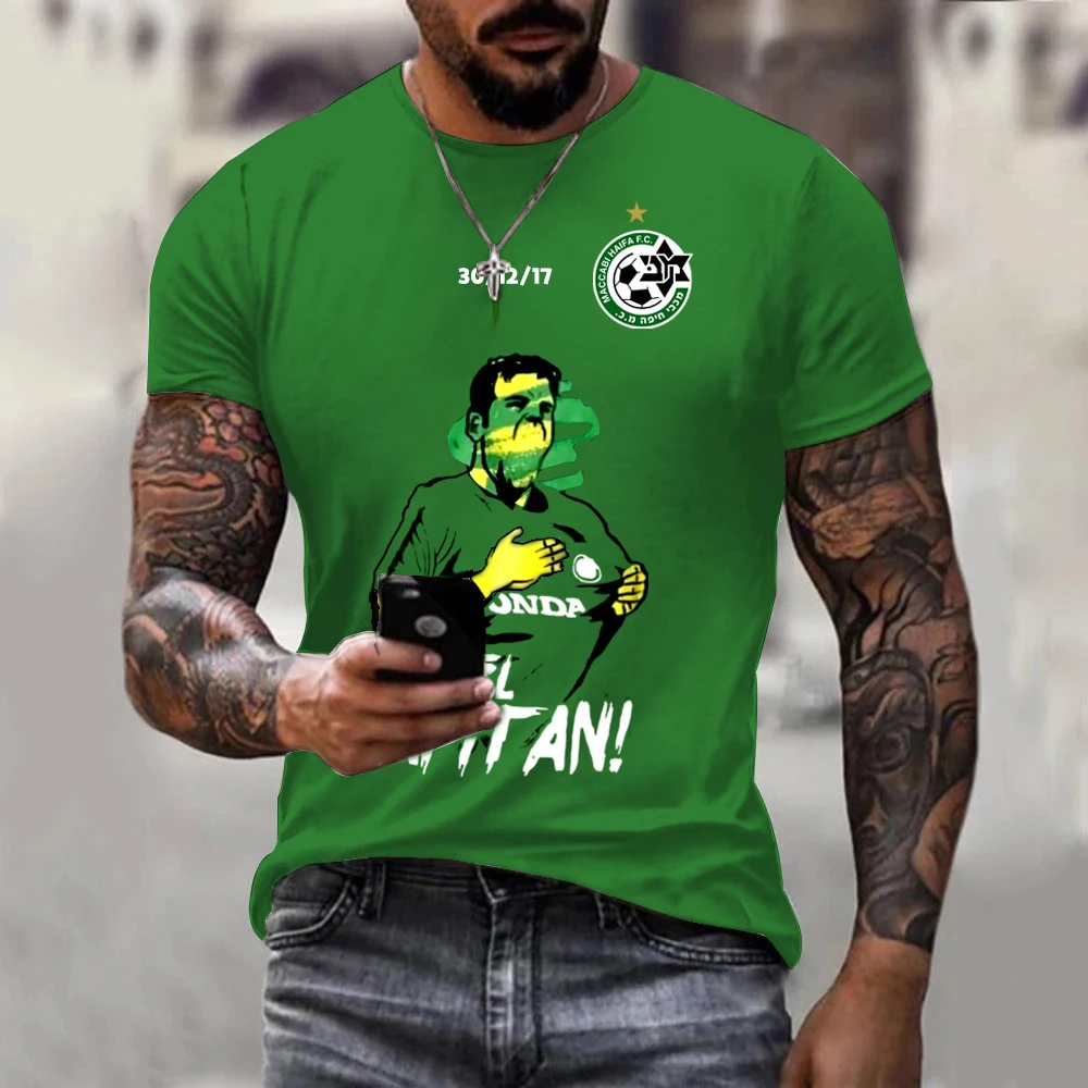 

darc sport Summer Maccabi Haifa T shirt Men's T-shirt Israel 3d Print T Shirt Sports Short Sleeve graphic T Shirts Breathable