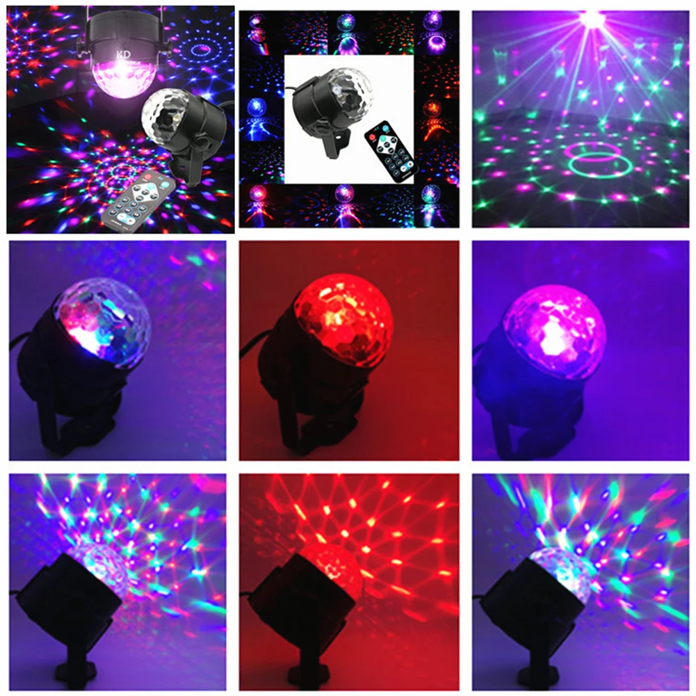 

Dance Party Atmosphere Lamp 7 Colors 3 Modes Crystal Flash DJ Lights Christmas Gift Halloween Decorations Birthday Wedding Decor