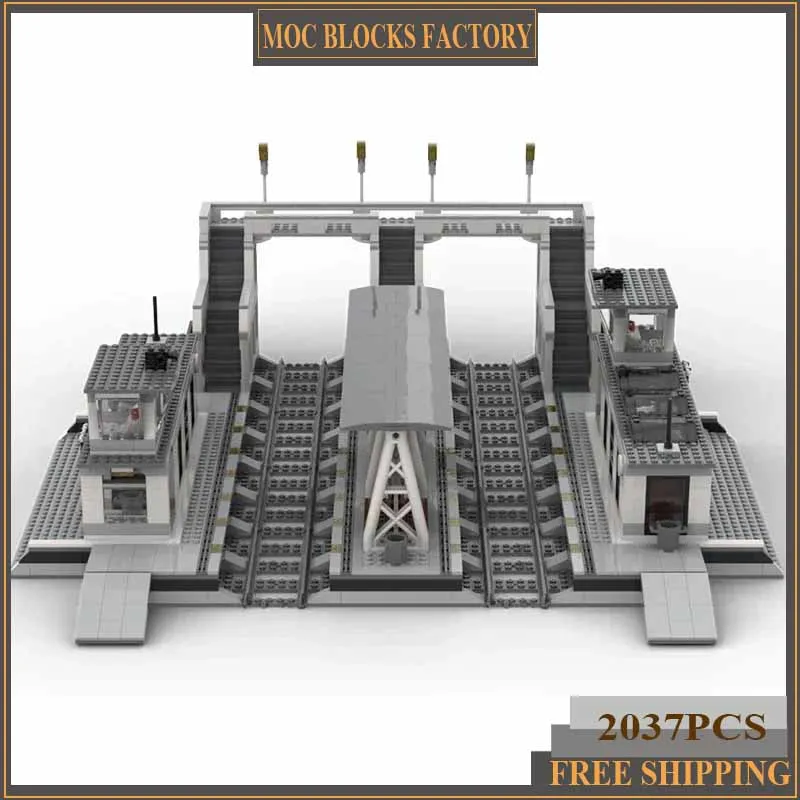 Модель City Street View Moc строительные кирпичи большая железнодорожная станция