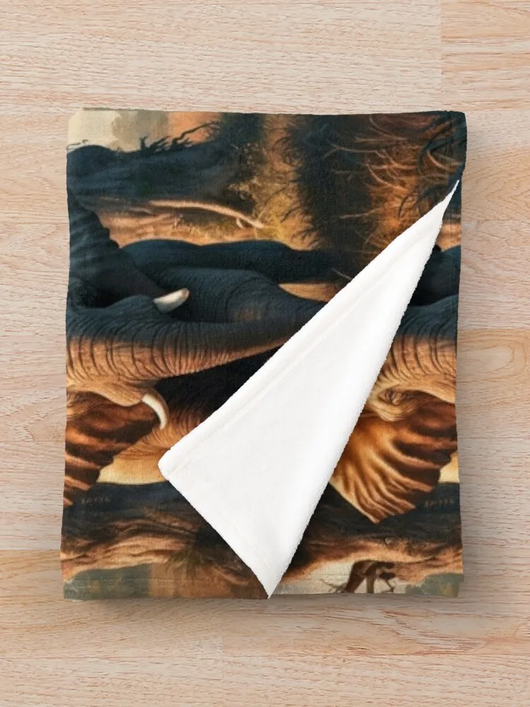 Портрет слона. Картина слона дикий слон винтажный стиль Рембрандт Ван Рijn плед