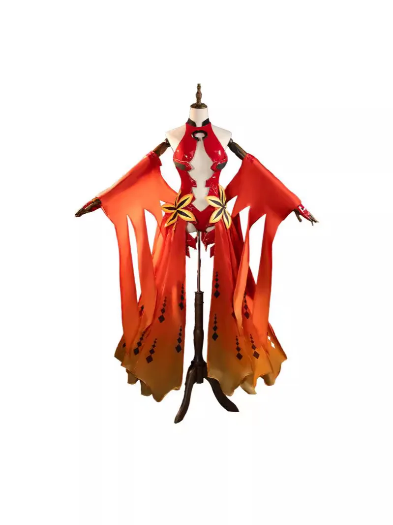 Yuzuriha Inori Косплей Костюм Guilty Crown Egoist Золотая рыбка Красные сексуальные комбинезоны