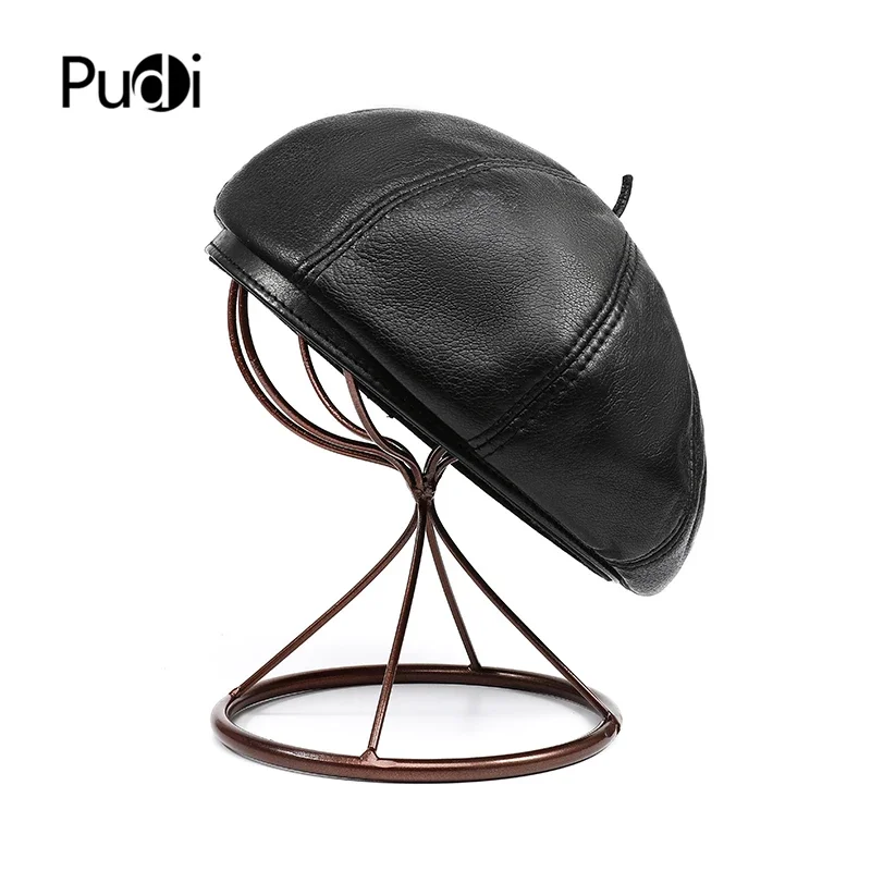 Pudi женский берет из натуральной кожи кепка 2021 новинка мужские береты овечьей