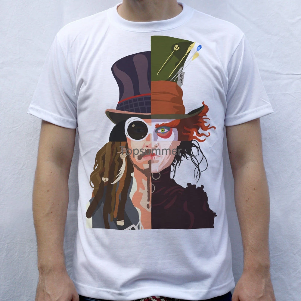 

Johnny Depp T Shirt Willy Wonka Mad Hatter Jack Sparrow Edward Scissorhands 100% Cotton Brand New T Shirts