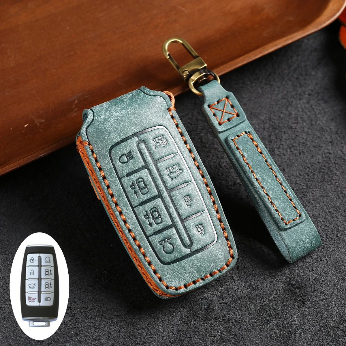 

Кожаный чехол для ключей от 4/6/8 бутылок, чехол для ключей для Hyundai Genesis G70 G80 G90 EQ900 GV80 GV70 GV60 BH, аксессуары