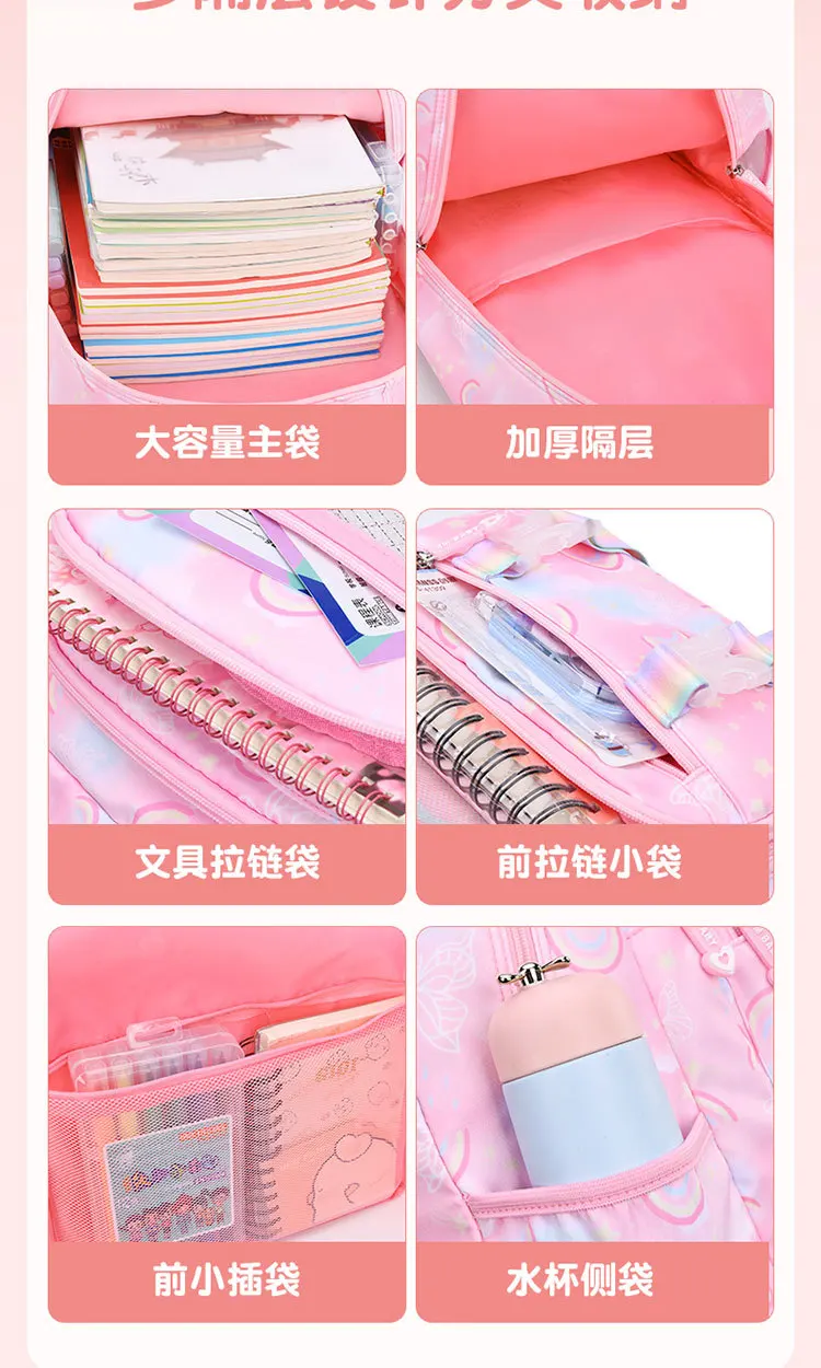 Cute Backpack for Kids 1-3-6 Primary School Mochilas Class Bags Lightweight Side Refrigerator Students Backpacks Kawaii New