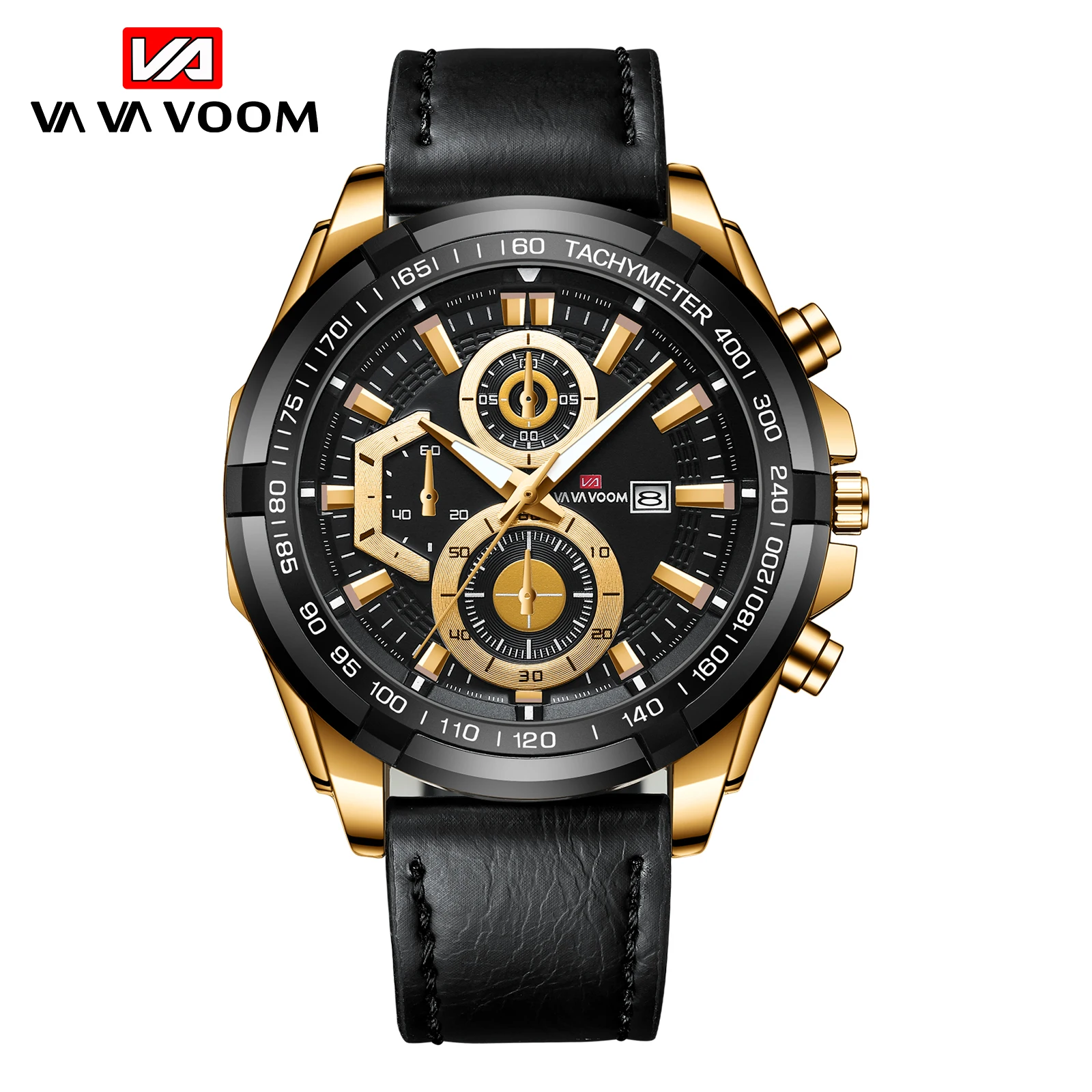 

VAVA VOOM Men Quartz Watches Top Brand Full Steel Luminous Date Waterproof Sport Watches Business Watch Male Orologio da uomo