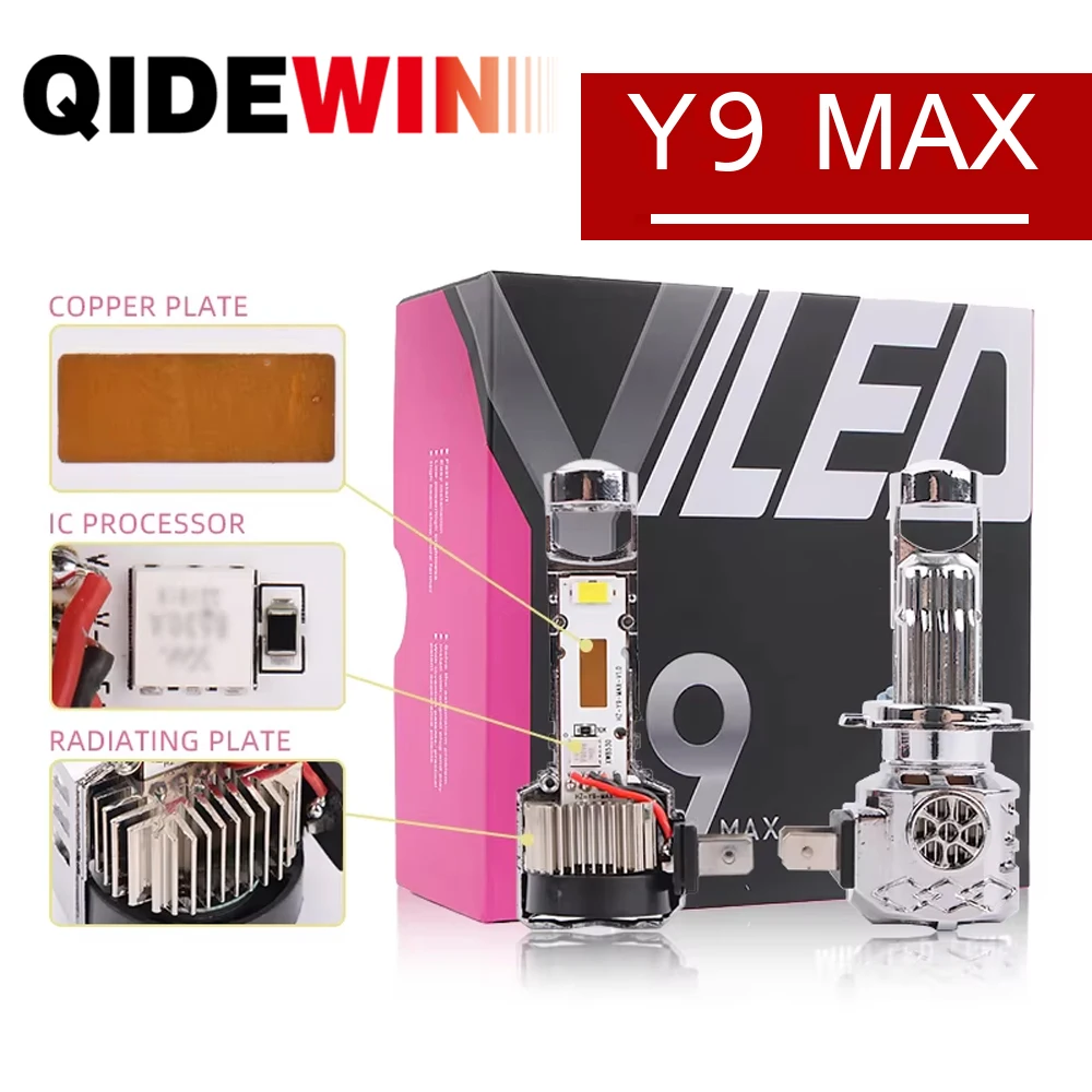 Y9Max Мини-светодиодный объектив проектора Белый свет 6000K H11 H8 H9 9005 HB3 9006 HB4 H7