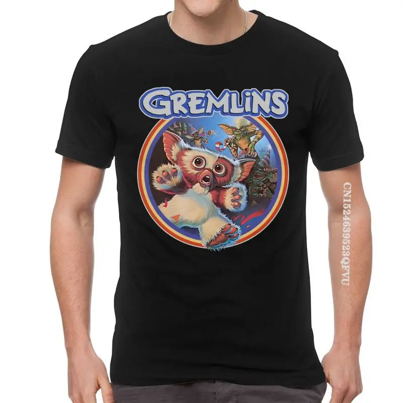 

Gremlins 84 футболки мужские хлопковые футболки оверсайз Gizmo 80s фильмы Mogwai Монстр Ретро научная фантастика мужские футболки