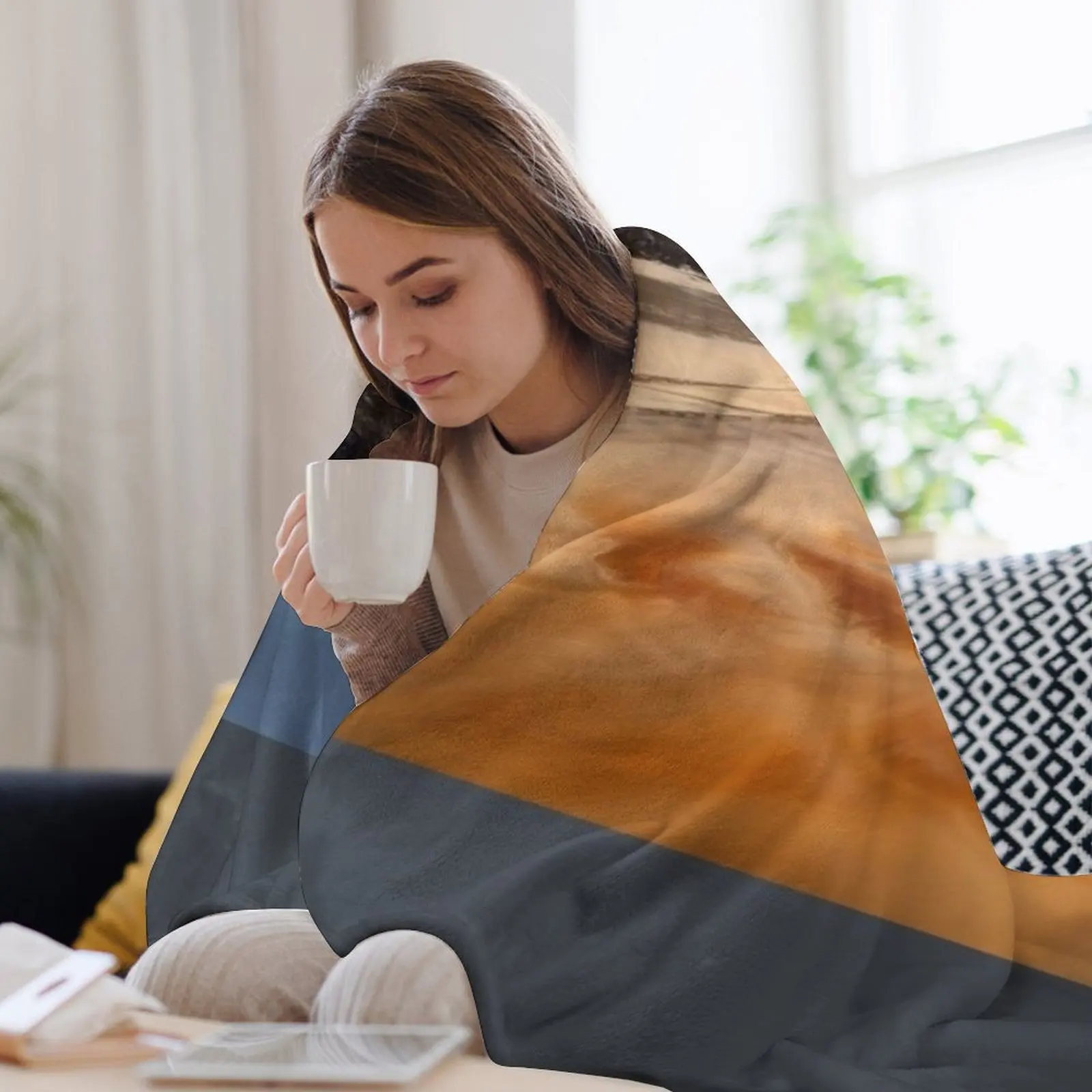 Дальчеб Трай Дайл Биг Остров Льюис Шотландии. Одеяло теплое зимнее модное одеяло