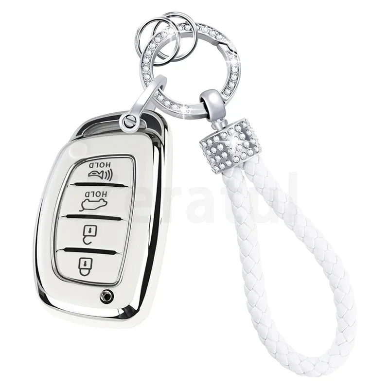 Чехол для автомобильного ключа из ТПУ с 4 кнопками брелок Hyundai Tucson Santa Fe Rena Sonata Elantra