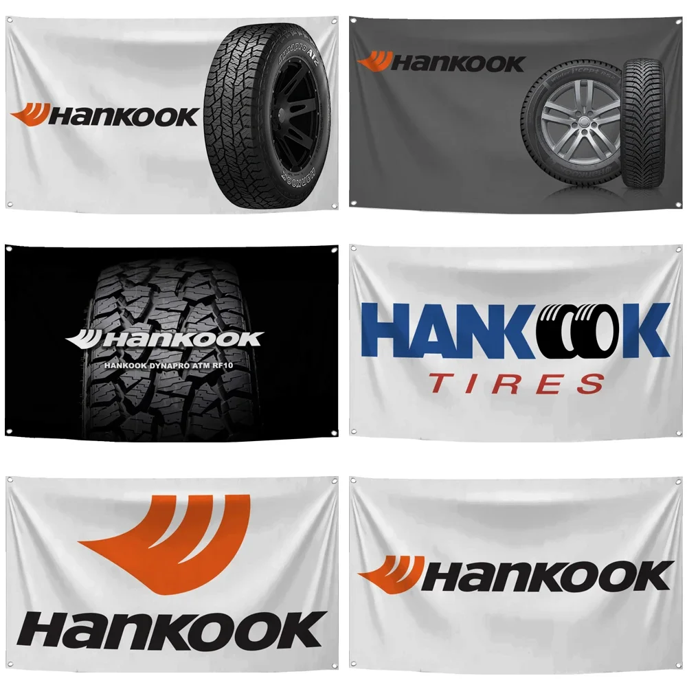 2 × 3 фута 5 футов флаг Hankooks из полиэстера цифровая печать для гоночных автомобилей