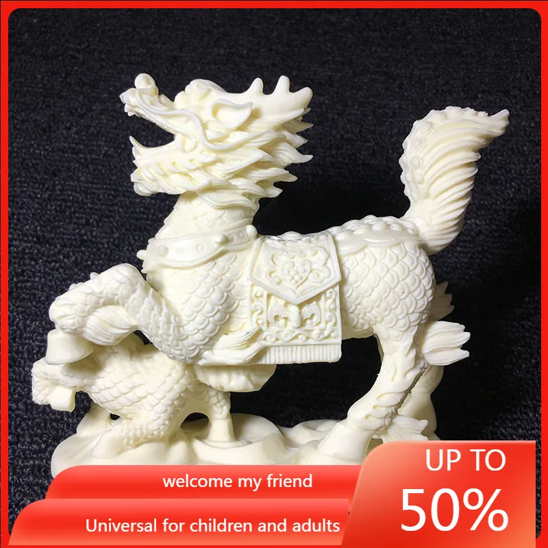 

Резной орех цвета слоновой кости Tengyun, украшения в виде единорога, искусственное кокосовое дерево, Подарочная коробка, домашние аксессуары, ...