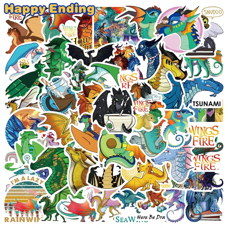 

10/30/50 Pcs Wings Of Fire Dragon Animal Cartoon Stickers For Luggage Laptop Skateboard Motorcycle Bicycle Book Pegatinas Decals