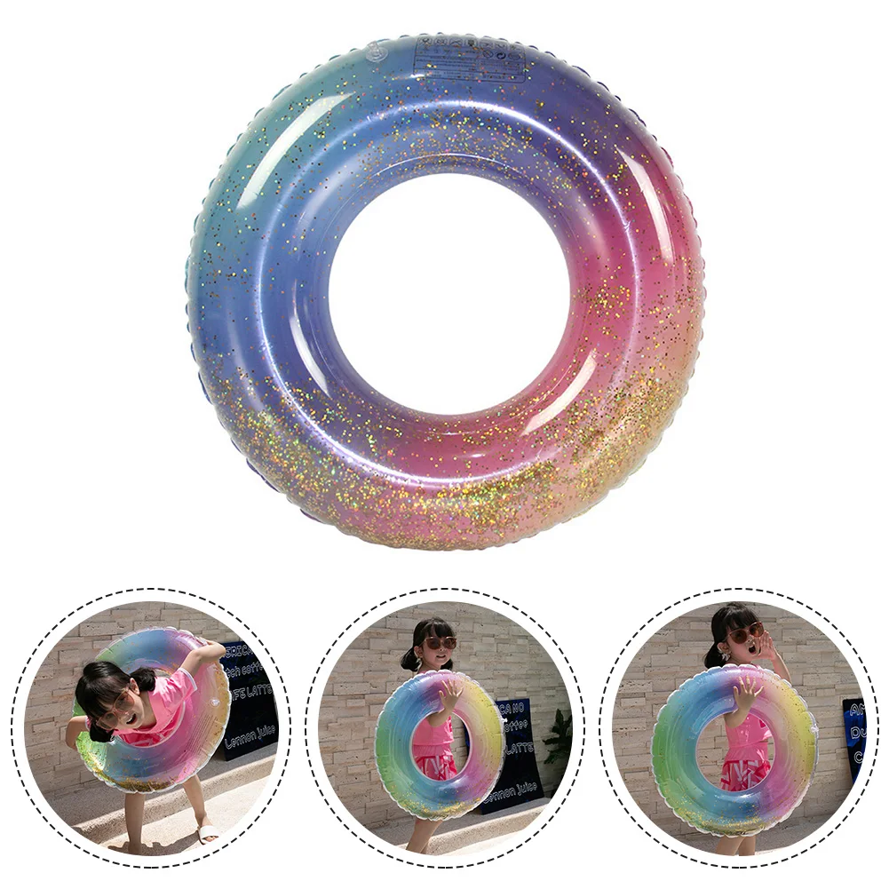 

Shiny Colorful Circular Pool Foats Swimming Ring Underarm Ring Playing Floating Ring Adult Children Water Fun Toy Swim Laps