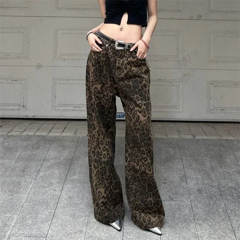 Женские повседневные брюки с леопардовым принтом