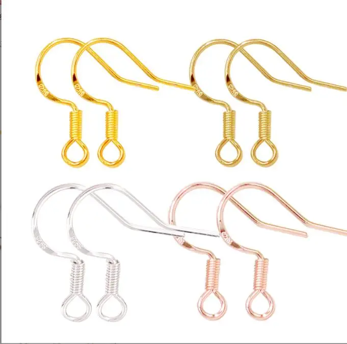 

100pcs 925 sterling silver earring hooks beads Ear Wire S Ball Hooks DIY Handmade Collections Arrival Earring Findings