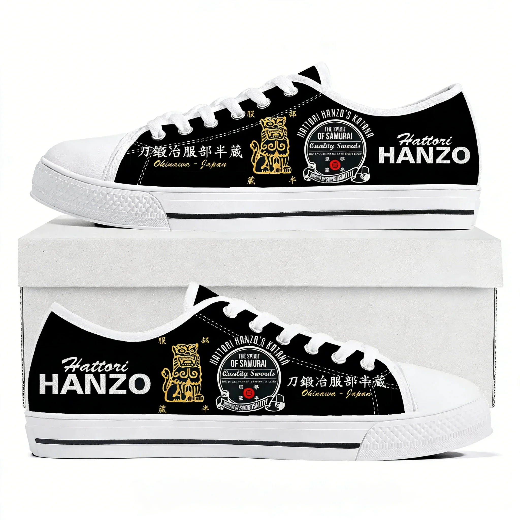 Фото Кроссовки Kill Bill Hattori Hanzo Ninja Samurai с низким верхом, мужские, женские, подростковые, из канваса, повседневные, на заказ, с возможностью индивидуального дизайна №2