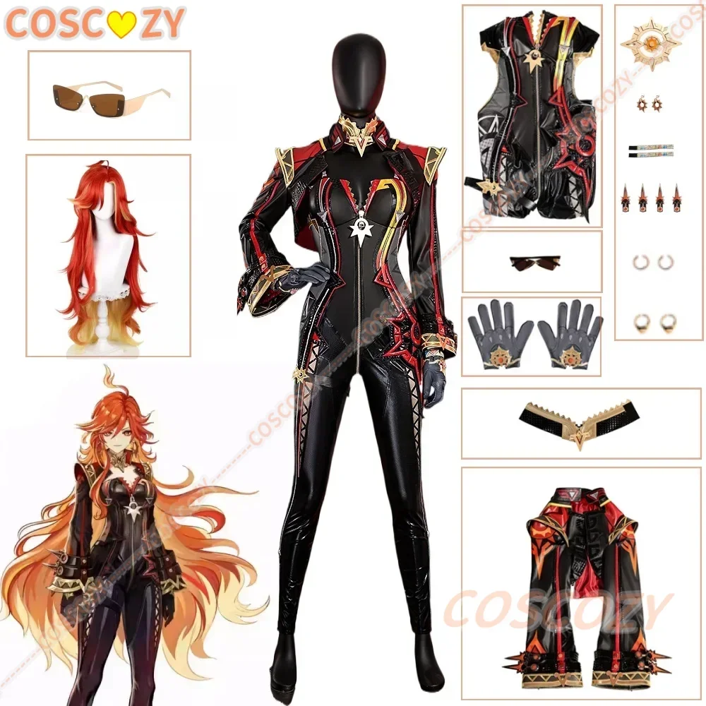 Косплей игра Genshin Impact Mavuika костюм очки парик сексуальная униформа полный комплект