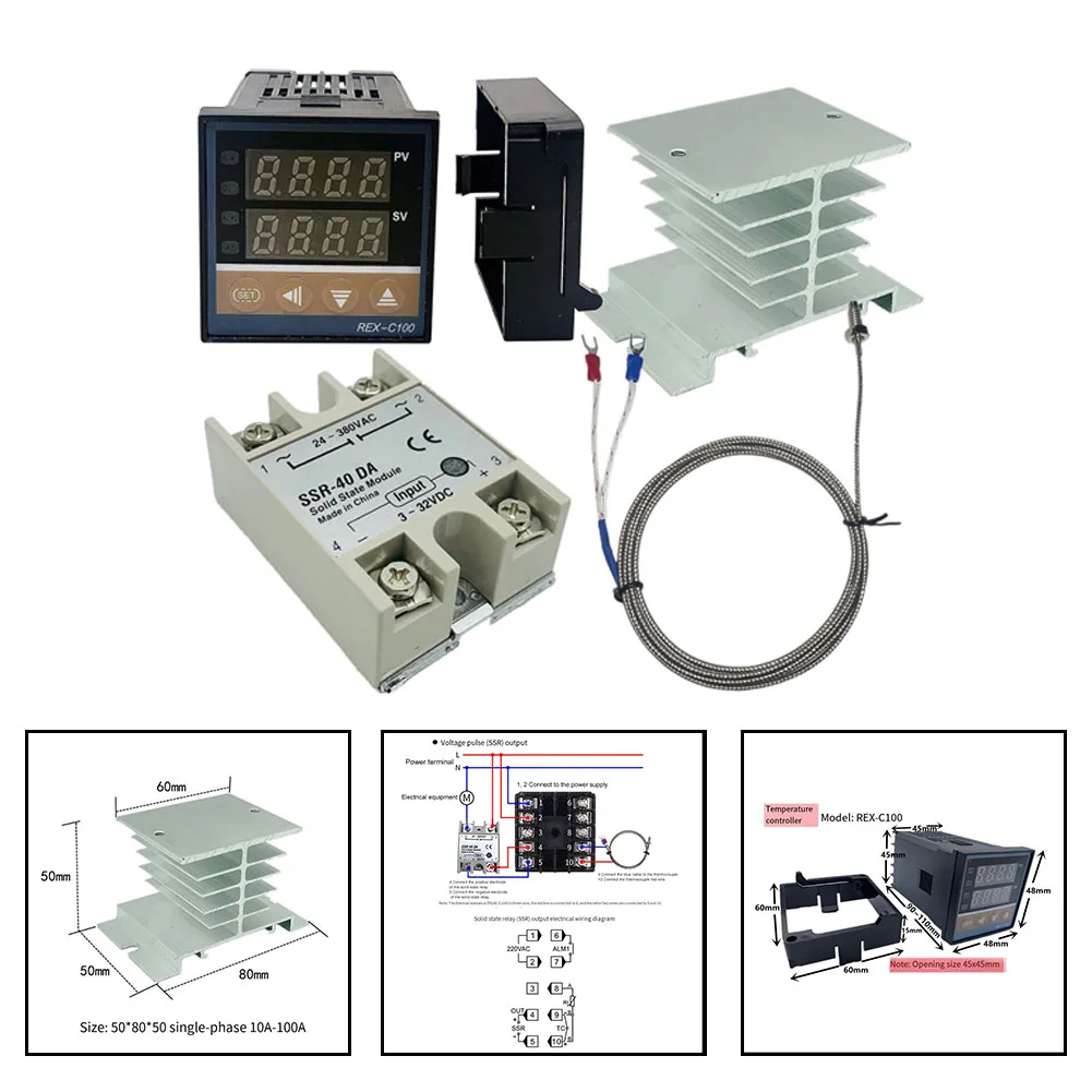 1 компл. REX-C100 цифровой RKC PID термостат регулятор температуры выход 40DA SSR реле K/J