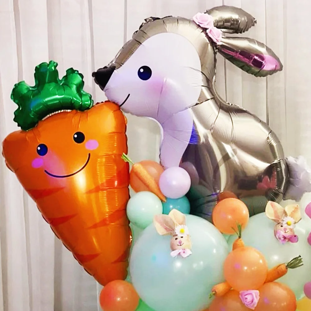 

Big Bunny Carrot Balloons Carrot Foil Balloons Inflatable Standing Rabbit Balloons Easter Foil Balloons Easter Party Decorations