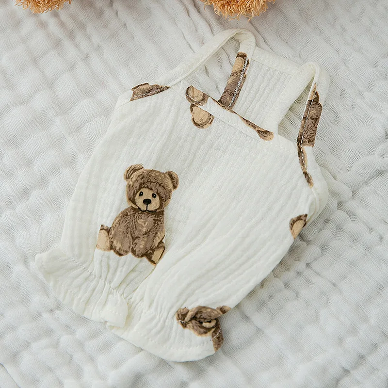 

Cat Milk Dog Clothes Clothes Cute Cat Thin Summer Vest Sling Cotton Wind Dog Spring Linen Dog Small Camisole Pet Bear Dog