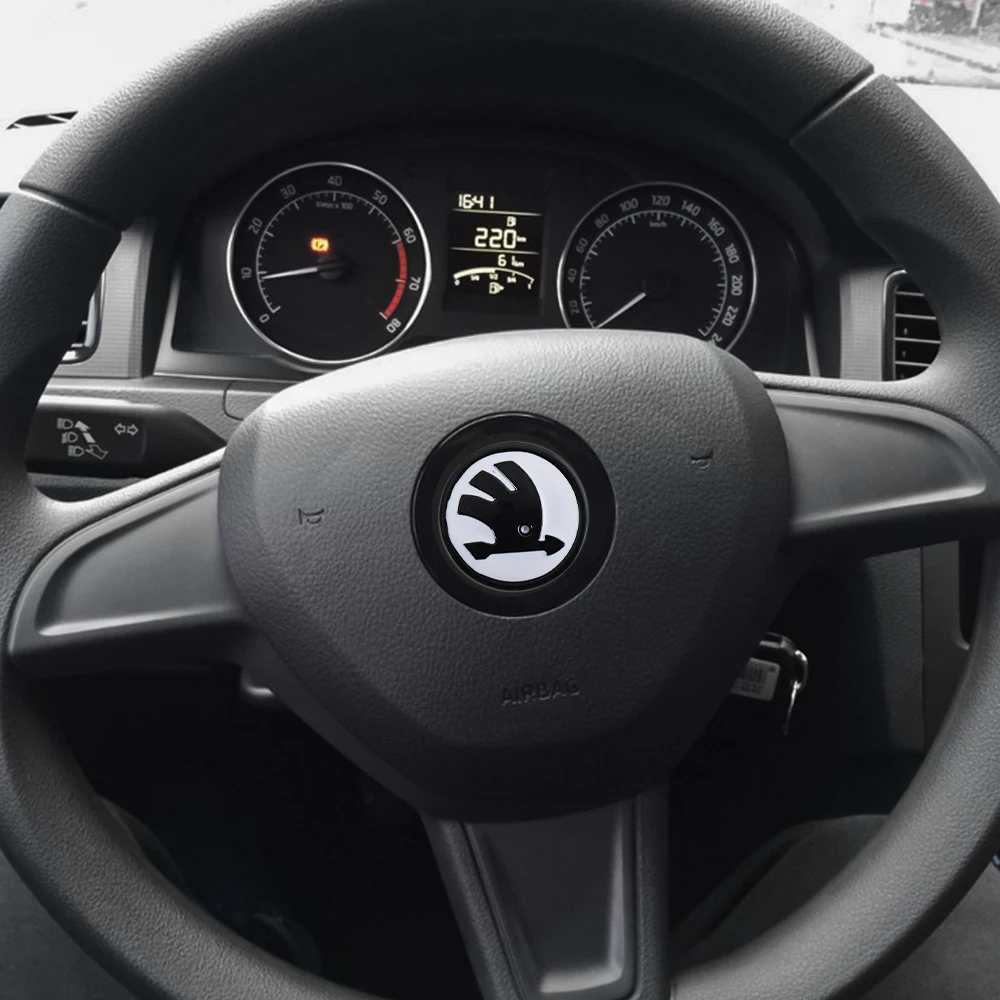 Наклейка на руль автомобиля значок с логотипом украшение для Skoda Vision-E 440 Felicia Afriq